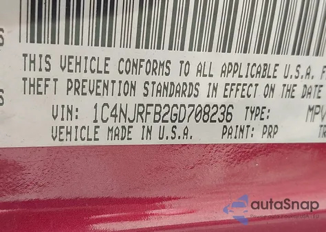 2016 Jeep Patriot High Altitude Edition from USA, damaged, VIN 1C4NJRFB2GD708236